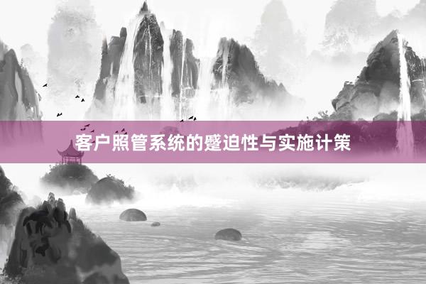 客户照管系统的蹙迫性与实施计策